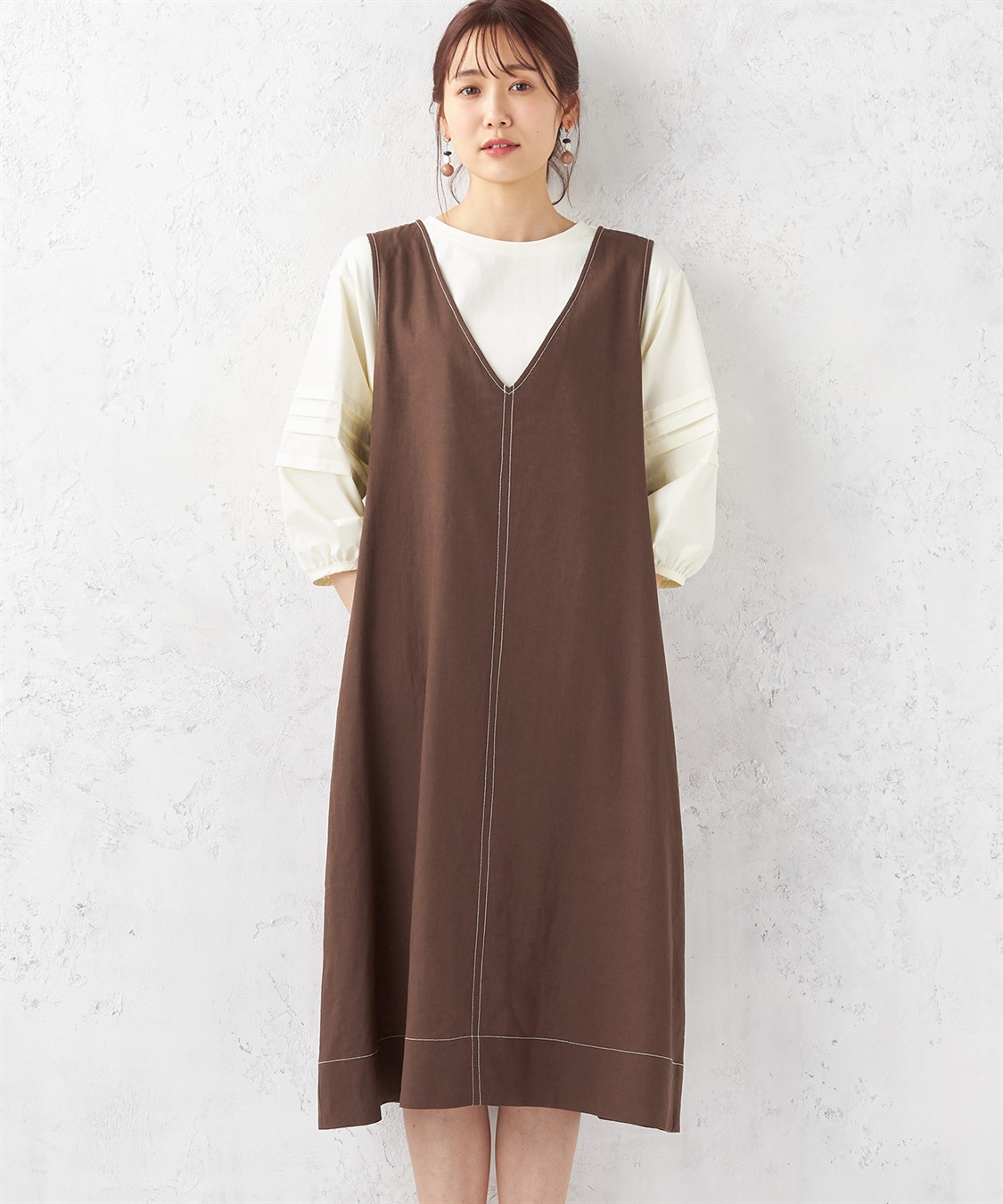 Petit Honfleur リネンブレンドワンピース_main