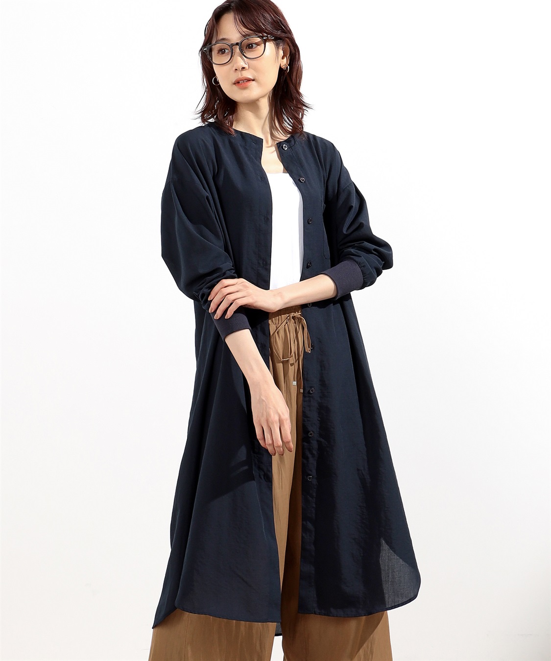 Petit Honfleur リブ袖シャツワンピース_variation_2