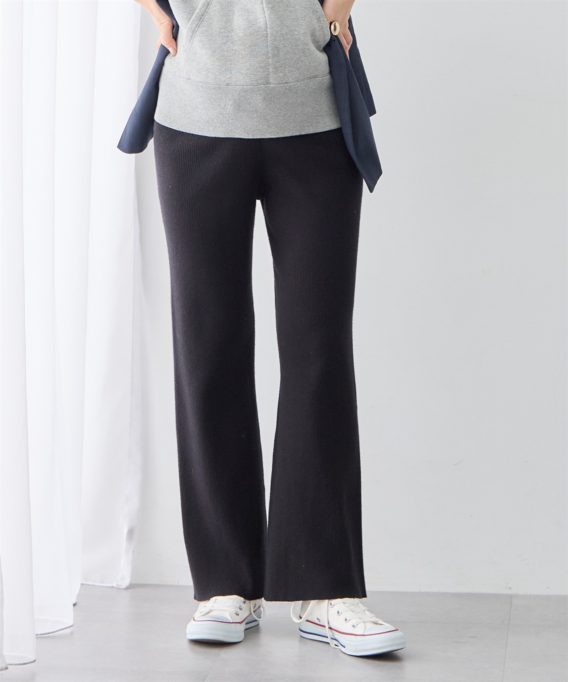 Rosemadame すっきりシルエットニットパンツ（マタニティ～産後）妊婦服 産前・産後対応・ウエスト調節紐付き_variation_2