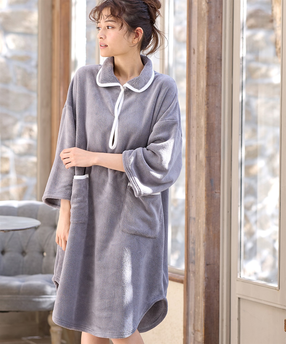 Rosemadame バスローブワンピース/ガウン(マタニティ/授乳服）授乳口付き 授乳楽々 妊婦服 産前・産後対応)_variation_3