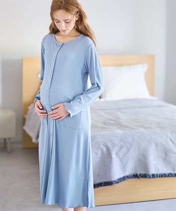 Rosemadame ランダムリブネグリジェ/長袖ワンピース(産前・産後対応 マタニティ＆授乳服 パジャマ/ルームウェア)_variationthumb_3