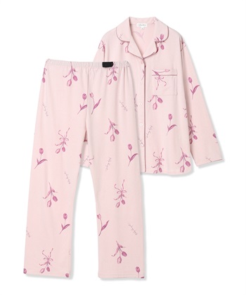 Rosemadame ベア天竺チューリップ柄・無地パジャマ(産前・産後対応 マタニティ＆授乳服 ルームウェア 上下セット)_variationthumb_2