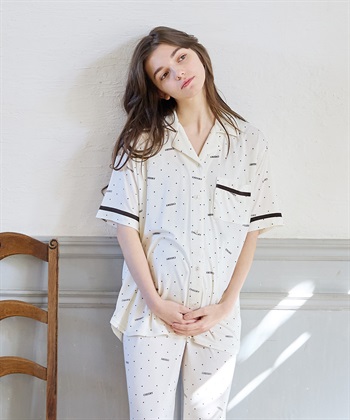 Rosemadame 【接触冷感】ドット柄パジャマ(産前・産後対応 マタニティ＆授乳服 ルームウェア 上下セット)_variationthumb_1