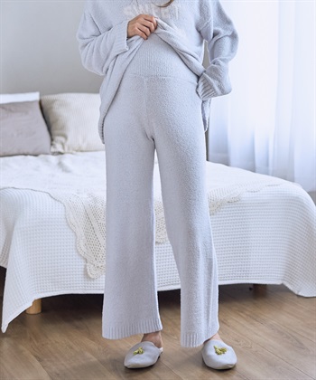 モコモコニット腹巻パンツ(サックス-Ｍ)