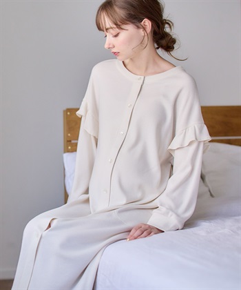 Rosemadame マタニティから産後まで ふわふわスムース無地ネグリジェ パジャマ（マタニティ/授乳服）授乳楽々 妊婦服 産前・産後対応_variationthumb_4