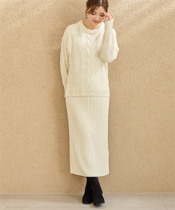 Rosemadame ニットセットアップ風授乳らくらくマタニティワンピース（マタニティ/授乳服）授乳口付き 授乳楽々 妊婦服 産前・産後対応_variationthumb_1