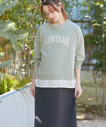 Rosemadame カレッジロゴプリント レイヤードワンピース　授乳口付き（マタニティ/授乳服）授乳楽々 妊婦服 産前・産後対応_variationthumb_2