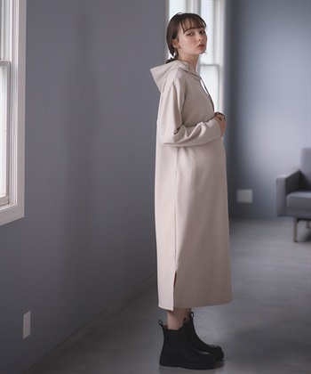 Rosemadame ダンボールパーカーワンピース（マタニティ/授乳服） 授乳口付き 授乳楽々 妊婦服 産前・産後対応_variationthumb_2