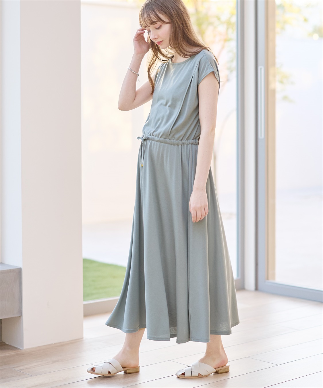 Rosemadame 汗染み防止加工ドロストワンピース （マタニティ&amp;授乳服）_variation_2