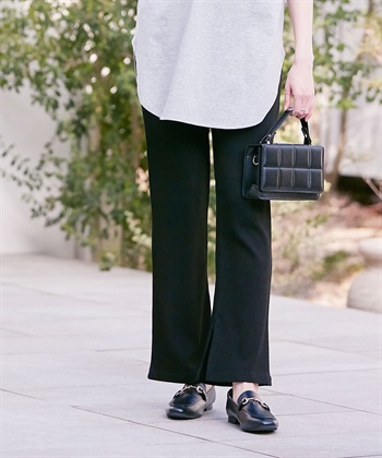 Rosemadame マタニティから産後まで  リブフレアらくちんパンツ 妊婦服 産前・産後対応（マタニティ～産後）_variationthumb_2