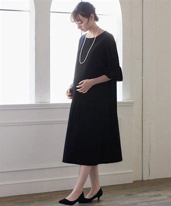 Rosemadame ジョーゼットフレアスリーブ スムースワンピースドレス(マタニティ/妊婦服 産前・産後対応・フォーマルワンピース・オケージョンドレス)_variationthumb_1