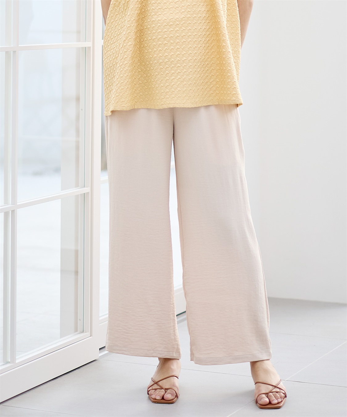 Rosemadame 【接触冷感】リネンライク ゆったりストレートパンツ（マタニティ　産前・産後対応）_main