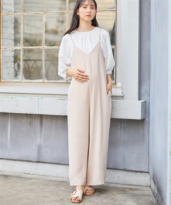 Rosemadame 【接触冷感】リネンライクゆるサロペット(産前・産後対応 マタニティ＆授乳服 ルームウェア)_variationthumb_2