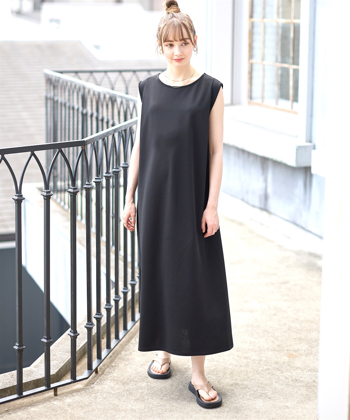 Rosemadame ニットジョーゼット ワンピース(マタニティ&amp;授乳服）授乳口付き 授乳楽々 妊婦服 産前・産後対応_main