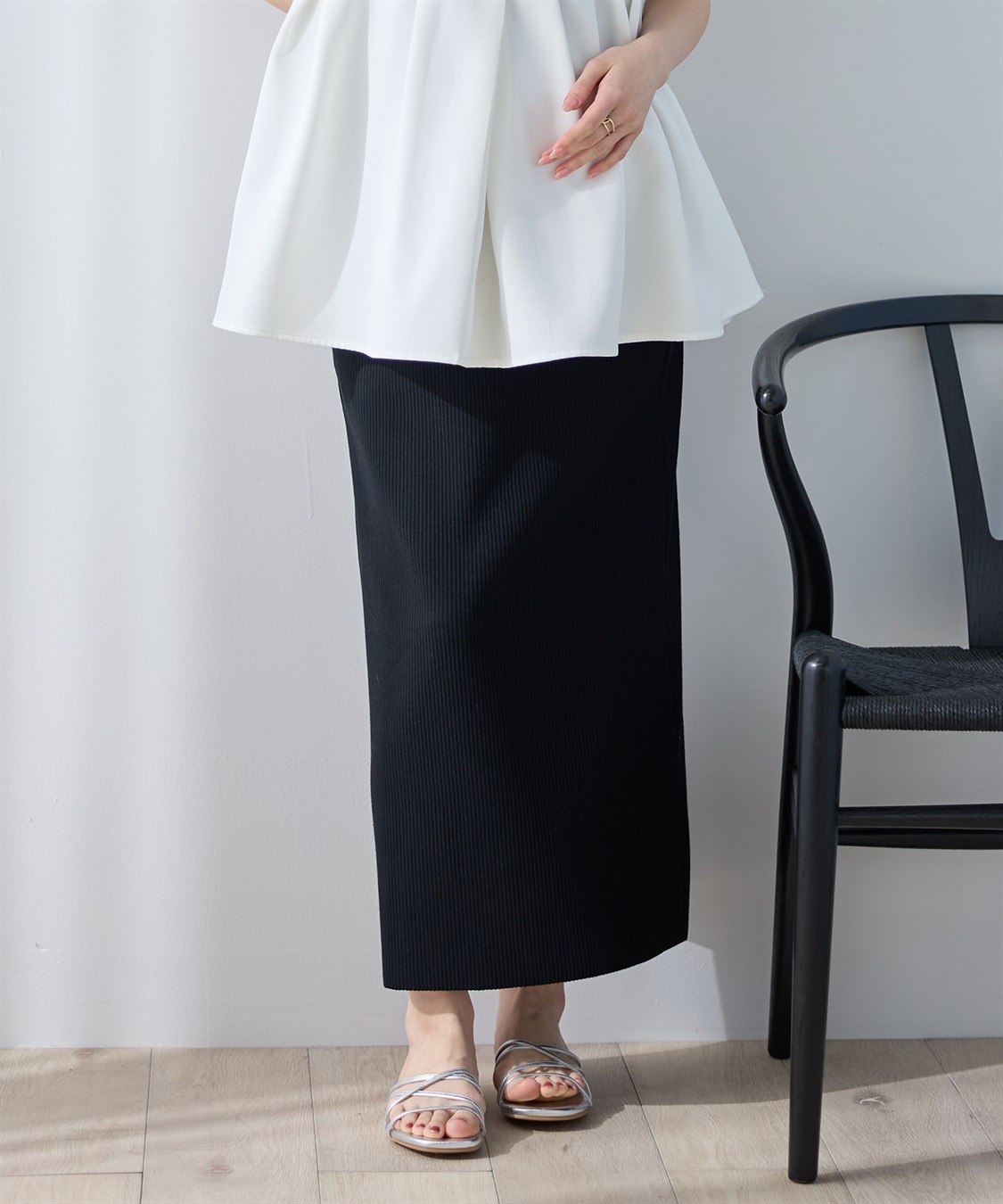 Rosemadame セルフカット リブナロースカート ロング（マタニティ~産後）妊婦服 産前・産後対応_main