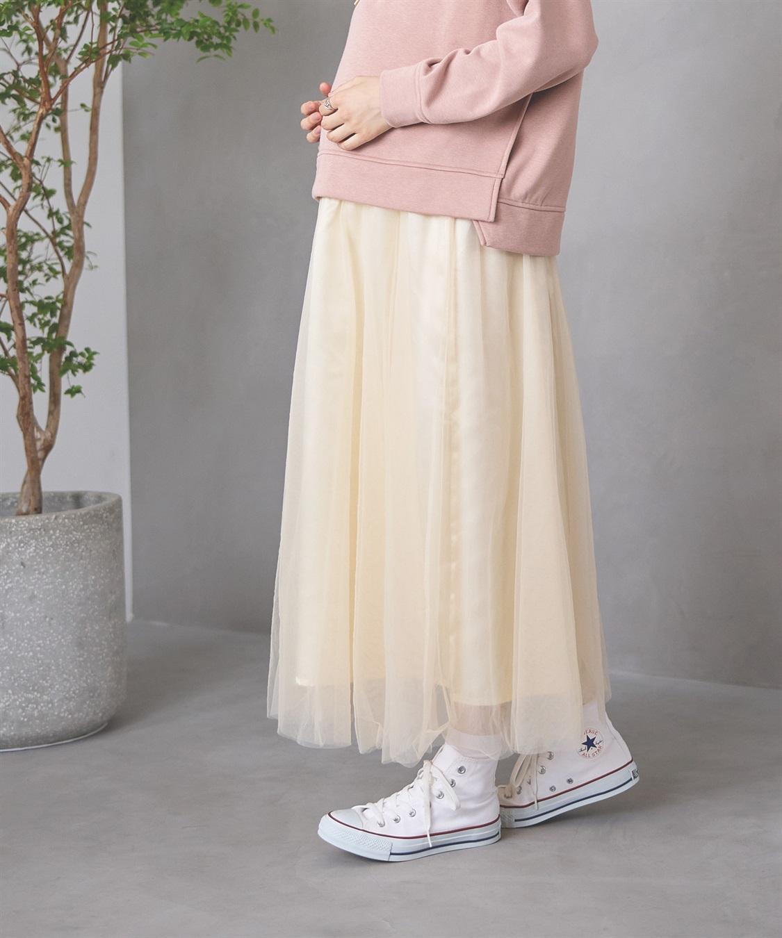 Rosemadame 無地・ドット ボリュームチュール　マタニティスカート（マタニティ/ 妊婦服）産前・産後対応_main