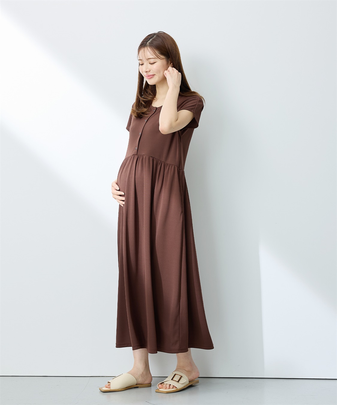 Rosemadame 【接触冷感】スムース ウエスト切替フレアワンピース_variation_2