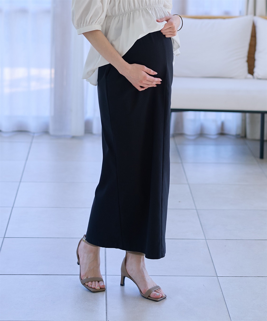 Rosemadame ツイルタイトめスカート（マタニティ～産後）妊婦服 産前・産後対応_variation_1