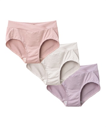 3枚組 産前産後ショーツ（マタニティ/授乳服）入院準備 出産準備 産前 産後(ピンクセット-Ｍ)