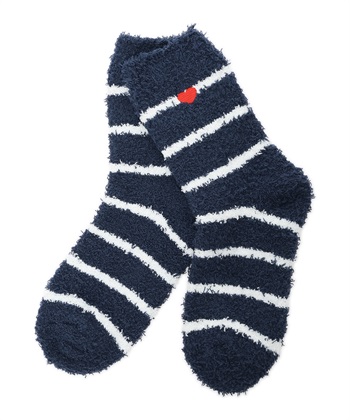 【Wpc.】Patterns ムームールームソックス グッズ【靴下 足のサイズ 22.0cm~24.0cm】(ネイビー-フリー)