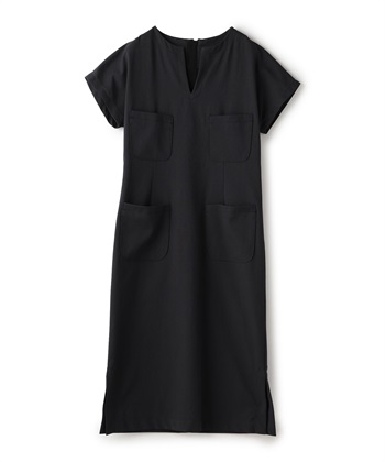 【TIME SALE】ドライオックスポケット付き半袖ワンピース(ブラック-9号)