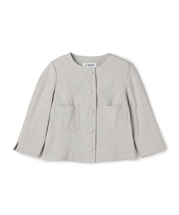 【TIME SALE】ノーカラーショートジャケット(ベージュ-9号)
