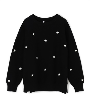 anyfee 【anyfee/プラスサイズ】星柄刺繍ニットプルオーバー_variationthumb_2