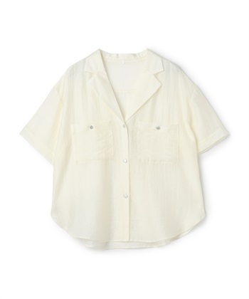 anyfee 【anyfee/プラスサイズ】シアー開襟シャツ_variationthumb_1