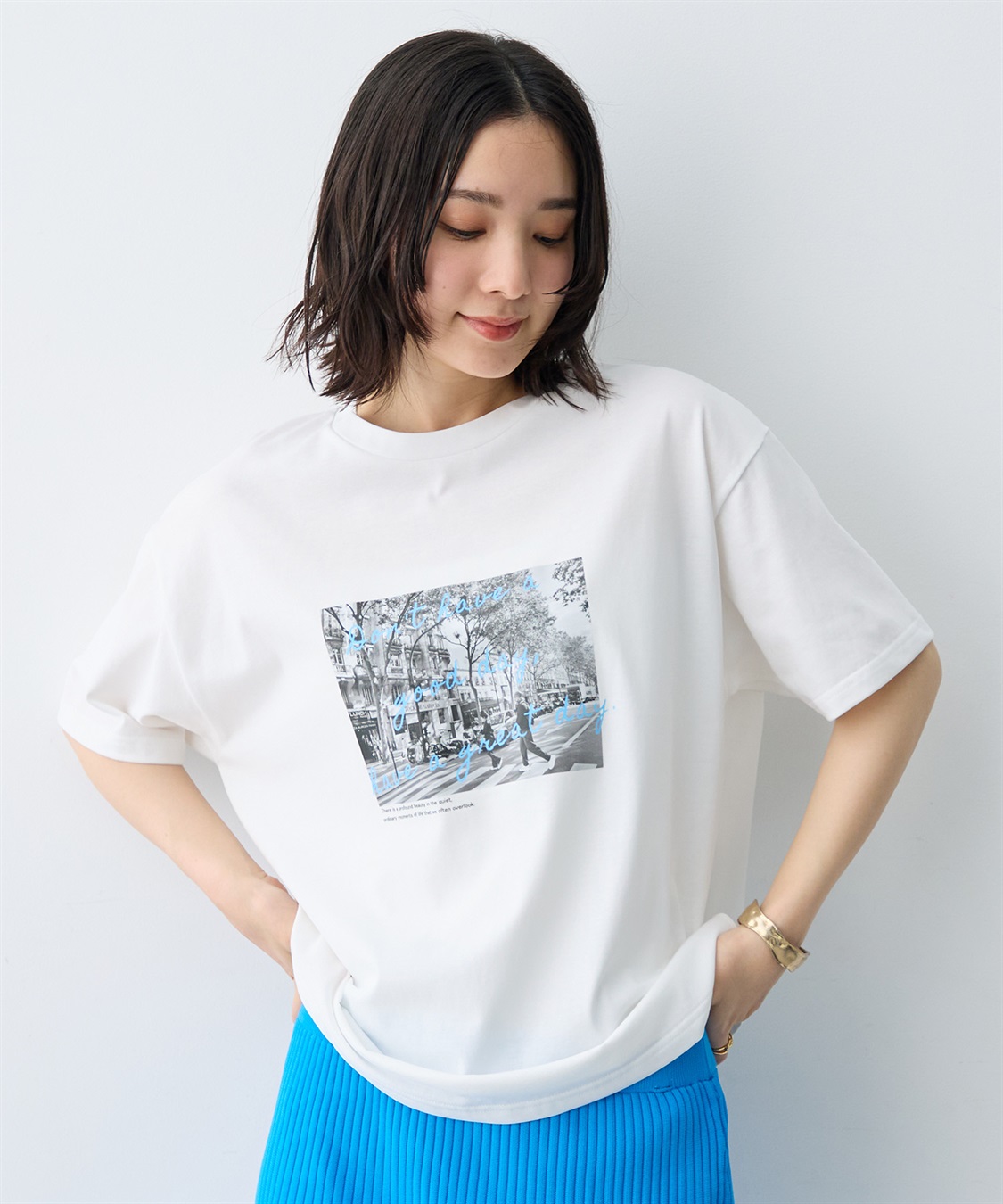 anyfee 【anyfee/大きいサイズ】選べる2柄・多機能プリント半袖Tシャツ《接触冷感・遮熱機能》_variation_2