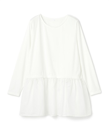 anyfee 【anyfee/大きいサイズ】シアードッキング長袖レイヤードTシャツ/チュニック《ニット別売り》_variationthumb_1