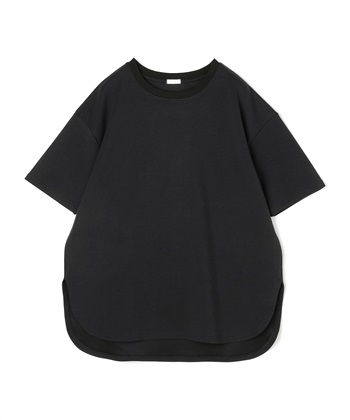anyfee 【anyfee/大きいサイズ】着てサラなめらかポンチ素材裾ラウンドTシャツ《接触冷感・吸水速乾・UV対策》_variationthumb_1
