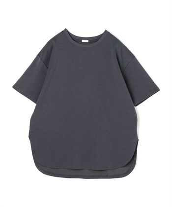 anyfee 【anyfee/大きいサイズ】着てサラなめらかポンチ素材裾ラウンドTシャツ《接触冷感・吸水速乾・UV対策》_variationthumb_3