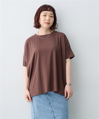 anyfee 【anyfee/大きいサイズ】着てサラバックタックフレアTシャツ/チュニック《接触冷感・UVカット》_variationthumb_3