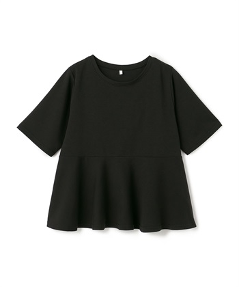 anyfee 【anyfee/大きいサイズ】着てサラなめらかポンチ素材ペプラムトップス/半袖Tシャツ《接触冷感・吸水速乾・UV対策》_variationthumb_3