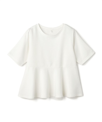 anyfee 【anyfee/大きいサイズ】着てサラなめらかポンチ素材ペプラムトップス/半袖Tシャツ《接触冷感・吸水速乾・UV対策》_variationthumb_4