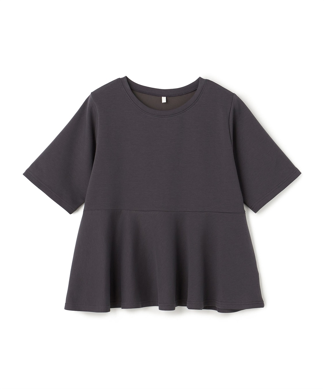 anyfee 【anyfee/大きいサイズ】着てサラなめらかポンチ素材ペプラムトップス/半袖Tシャツ《接触冷感・吸水速乾・UV対策》_variation_1