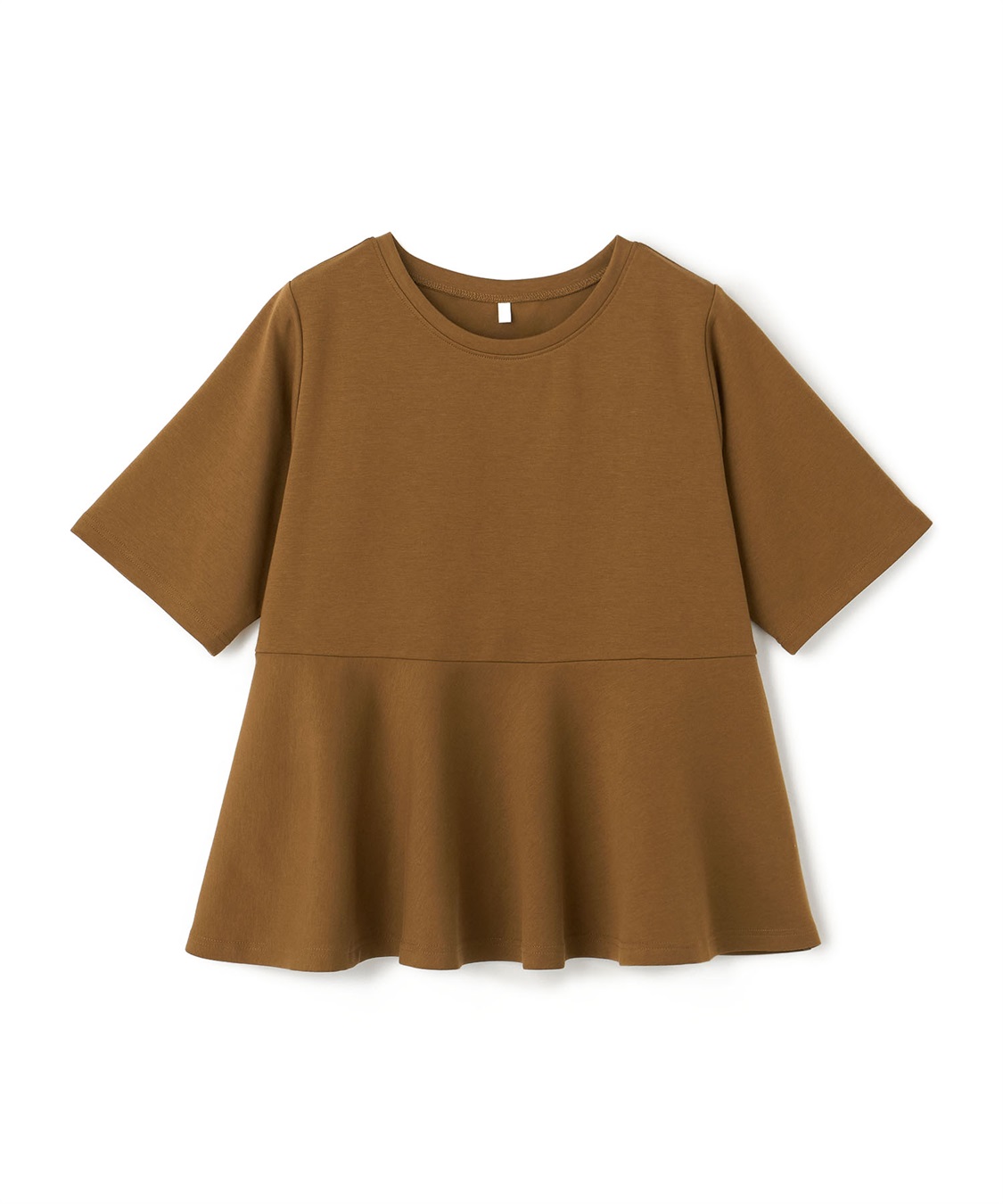 anyfee 【anyfee/大きいサイズ】着てサラなめらかポンチ素材ペプラムトップス/半袖Tシャツ《接触冷感・吸水速乾・UV対策》_variation_2