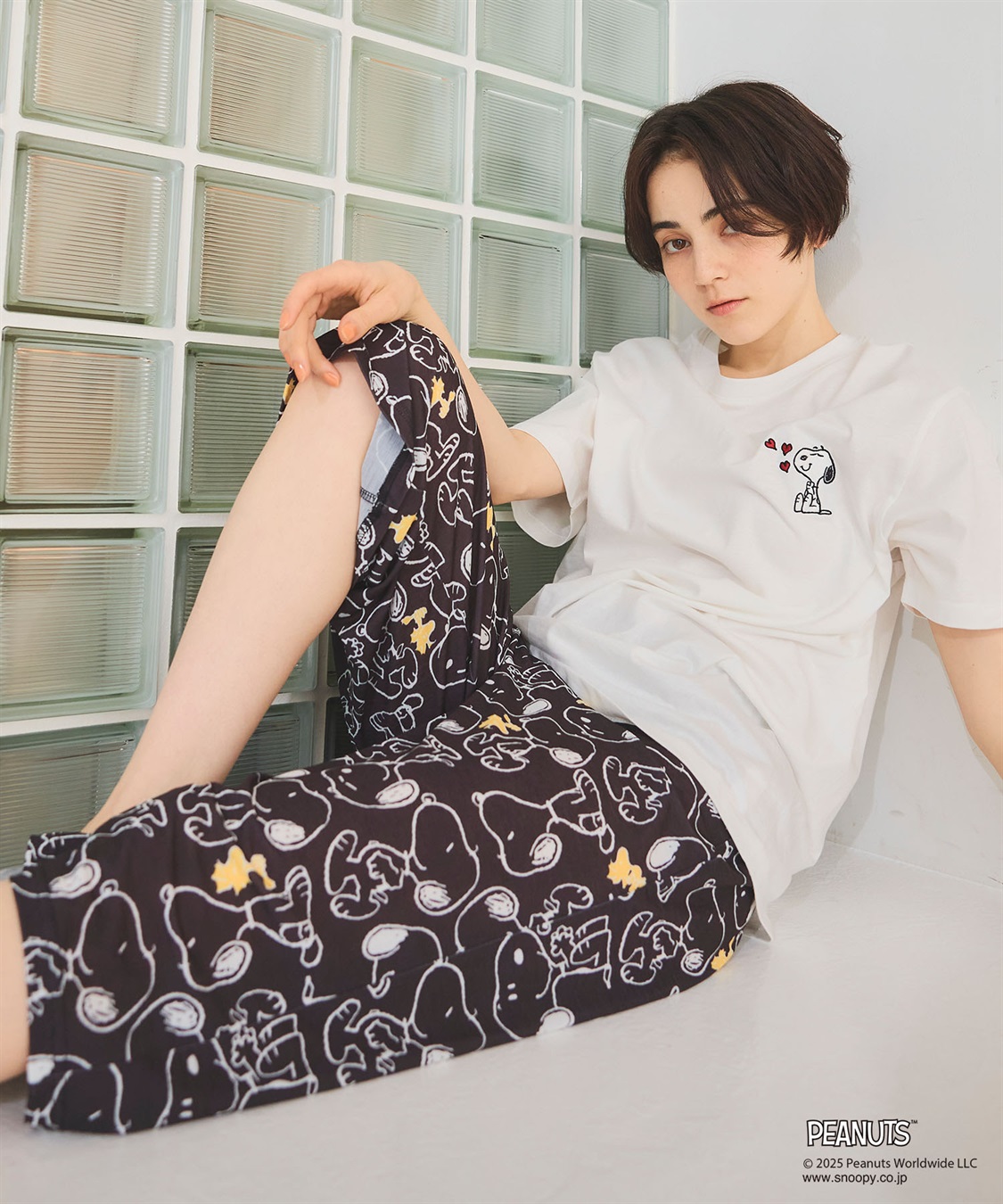 Life Style by cross marche 【ピーナッツ/PEANUTS】ひんやり総柄ハーフパンツ《大きいサイズ有》_main