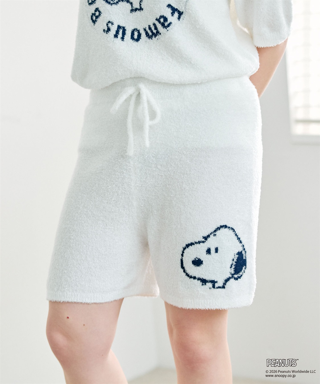 chara station 【PEANUTS/ピーナッツ】もちふわsleepソフトエアニットショートパンツルームウェア◆別注◆上下別売り_variation_1