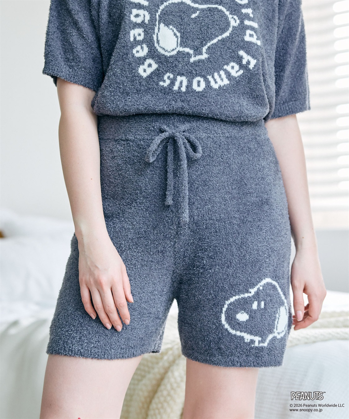 chara station 【PEANUTS/ピーナッツ】もちふわsleepソフトエアニットショートパンツルームウェア◆別注◆上下別売り_variation_2