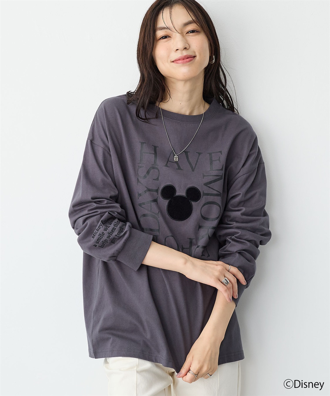 anyfee 【anyfee/プラスサイズ】《Disney/ディズニー》レタリングフロントプリントTシャツ_main