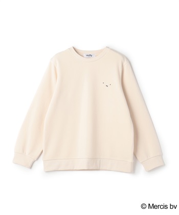 【miffy/ミッフィー】胸刺繍デザイン裏起毛プルオーバー（別注）(アイボリー-Ｍ)