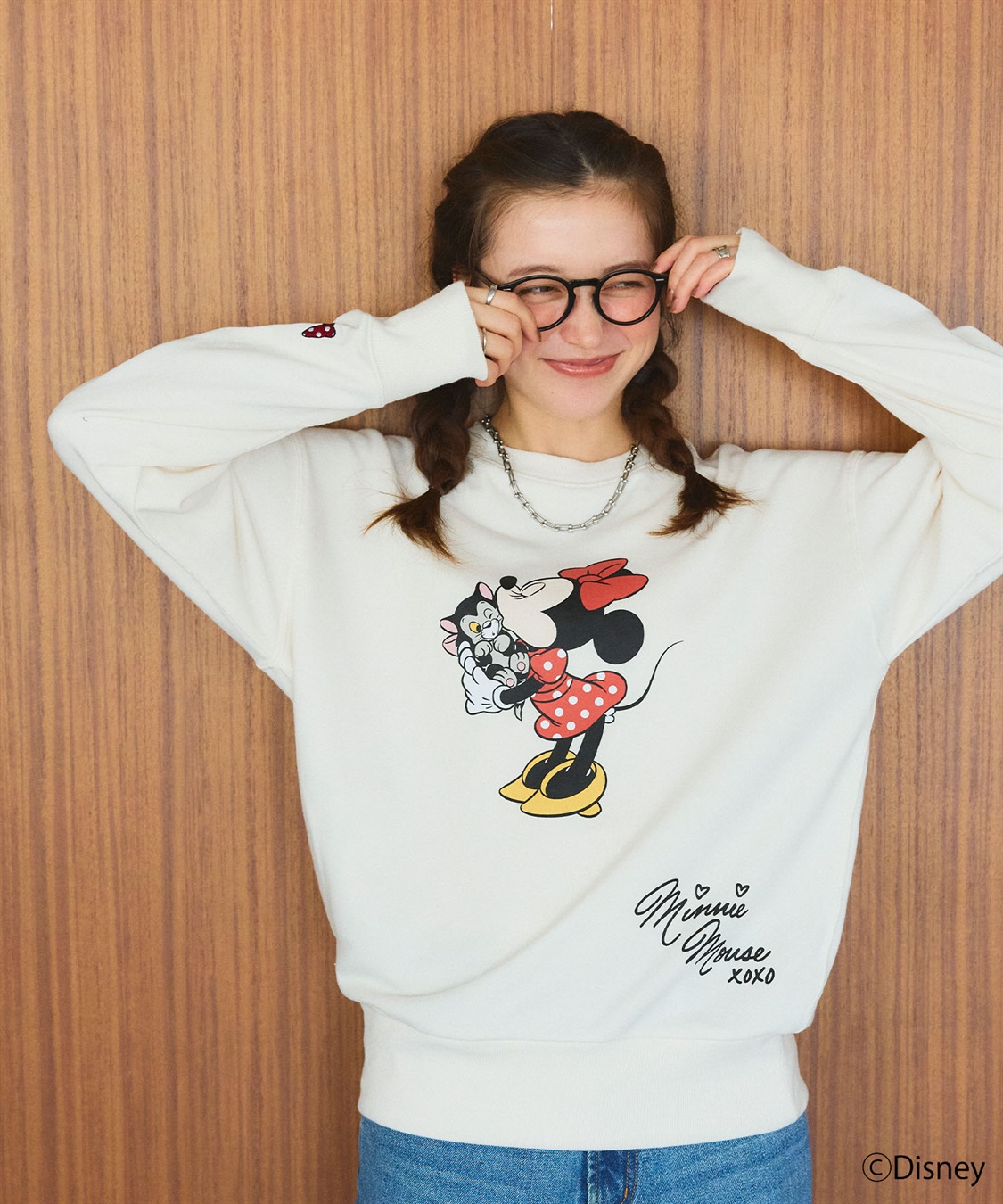chara station 【Disney/ディズニー】Minnie Mouse/ミニーマウス裏毛ドロップショルダープリントスウェットプルオーバー_main