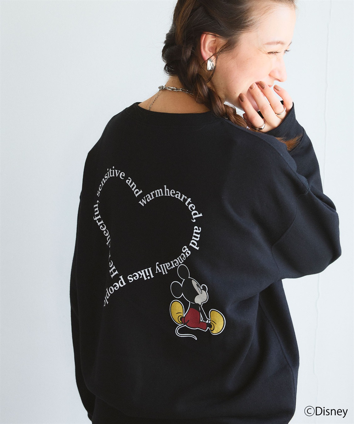 chara station 《Disney/ディズニー》ミッキーマウスハートバックプリントスウェットトレーナー_main