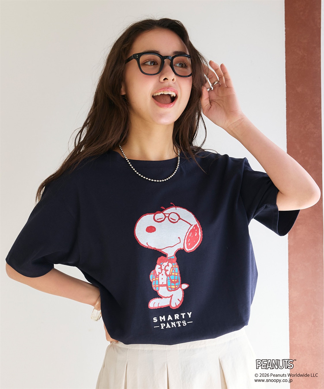 chara station 【PEANUTS/ピーナッツ】SNOOPY/スヌーピー「JOE PREPPY」プリントTシャツ_main