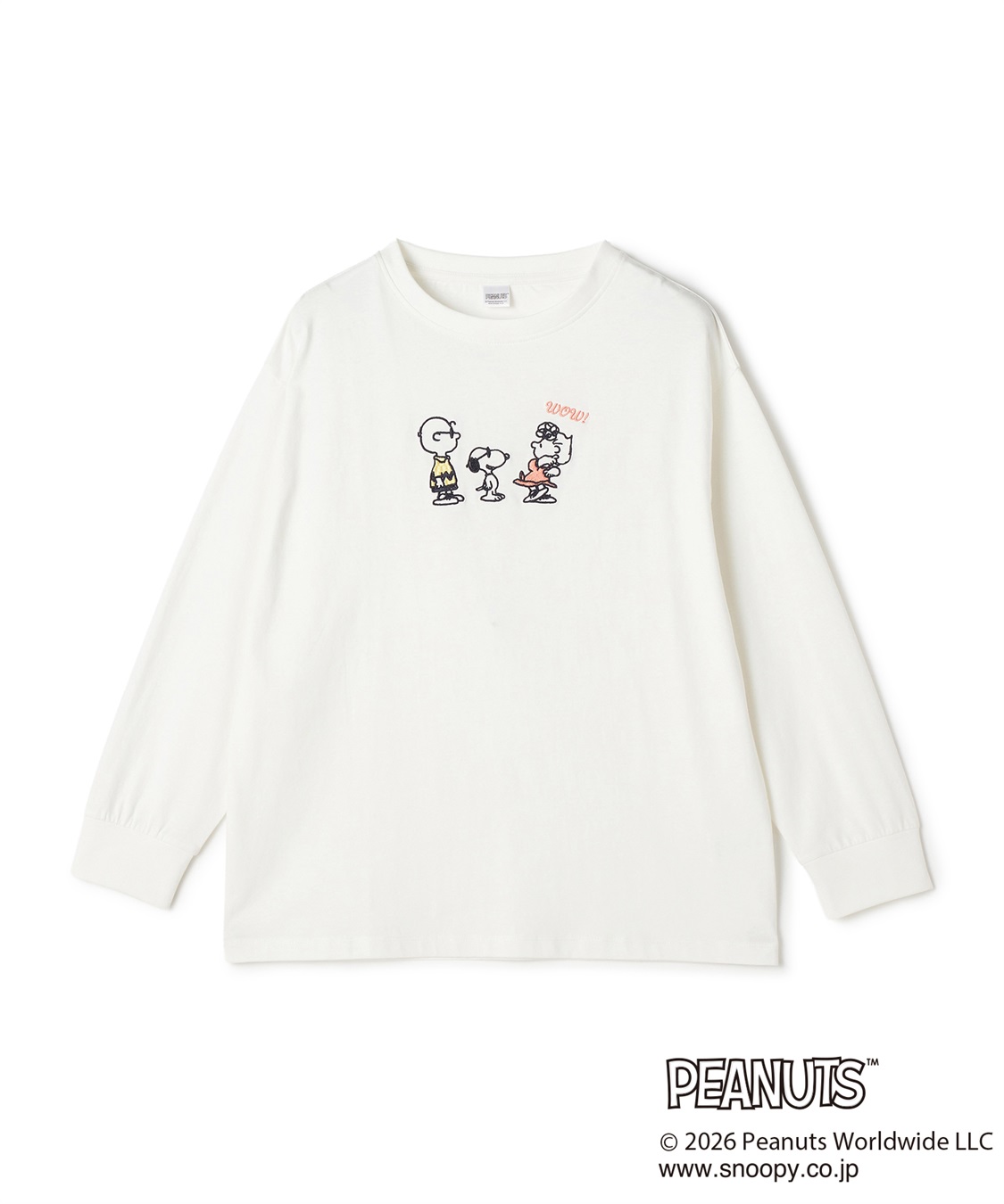 chara station 【PEANUTS/ピーナッツ】SNOOPY/スヌーピーフロント刺繍デザインロンT◆別注◆_variation_2