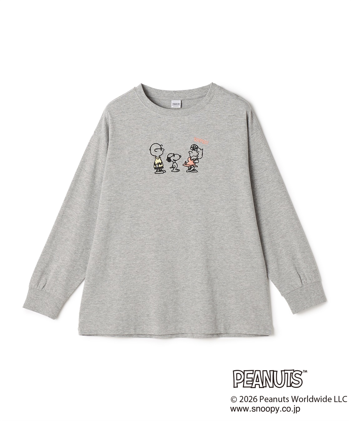 chara station 【PEANUTS/ピーナッツ】SNOOPY/スヌーピーフロント刺繍デザインロンT◆別注◆_variation_3