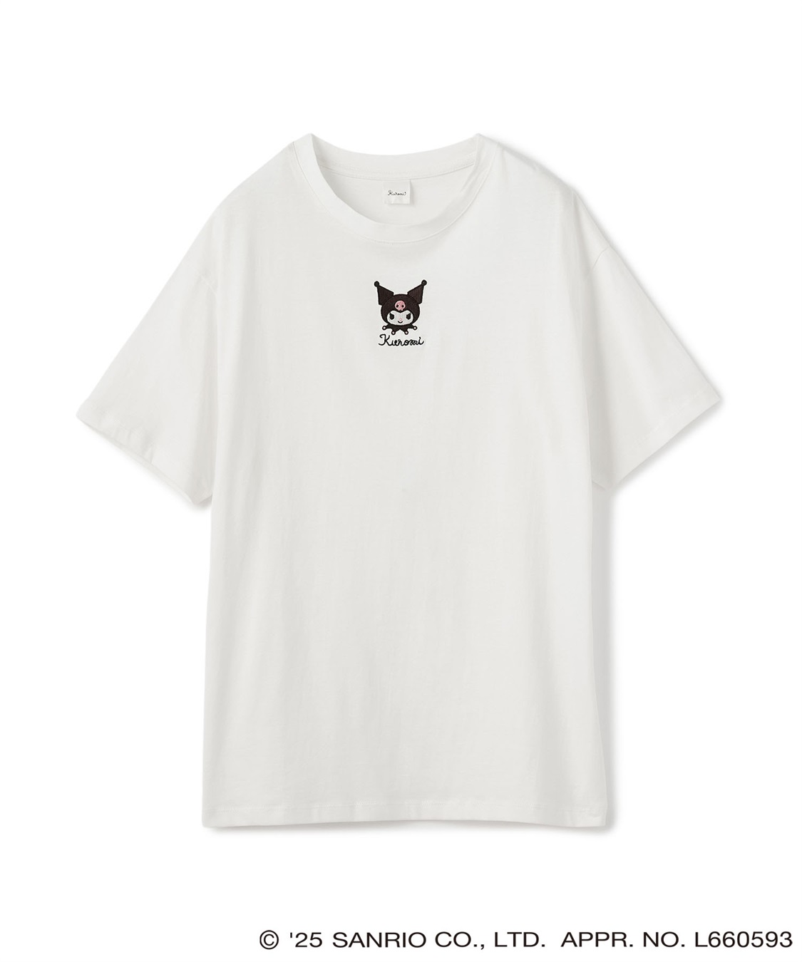 chara station 【sanrio characters】KUROMI/クロミ刺繍デザイン半袖Tシャツ《サンリオキャラクターズ》_variation_1