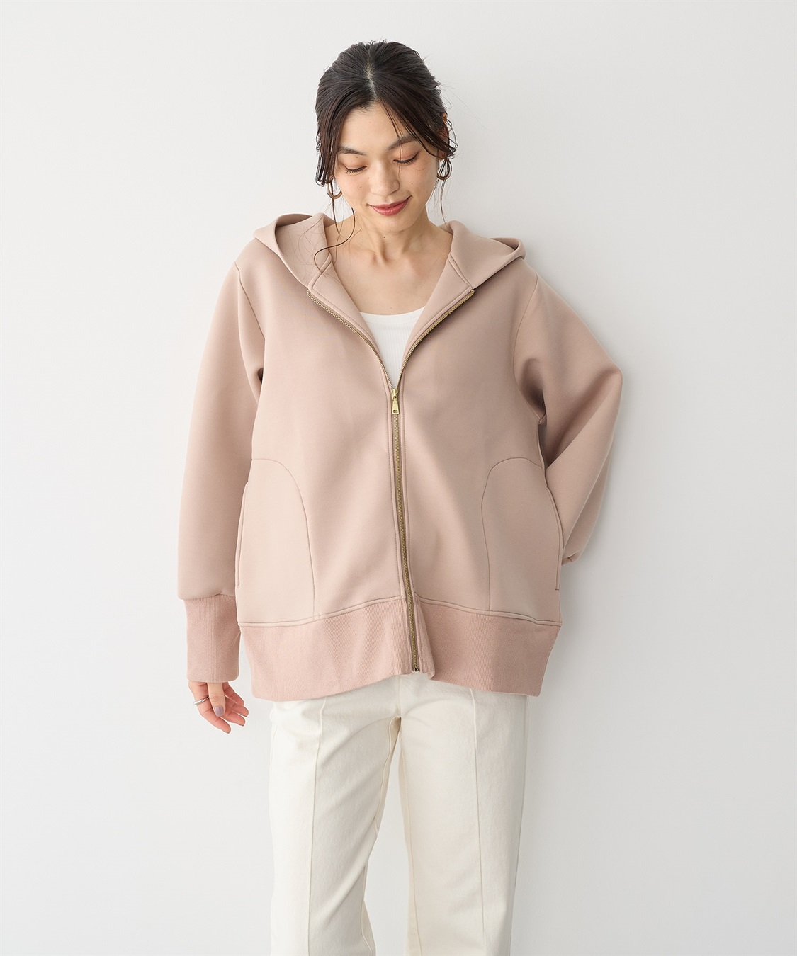 anyfee 【anyfee/プラスサイズ】ビッグシルエットダンボールZIPパーカー_main