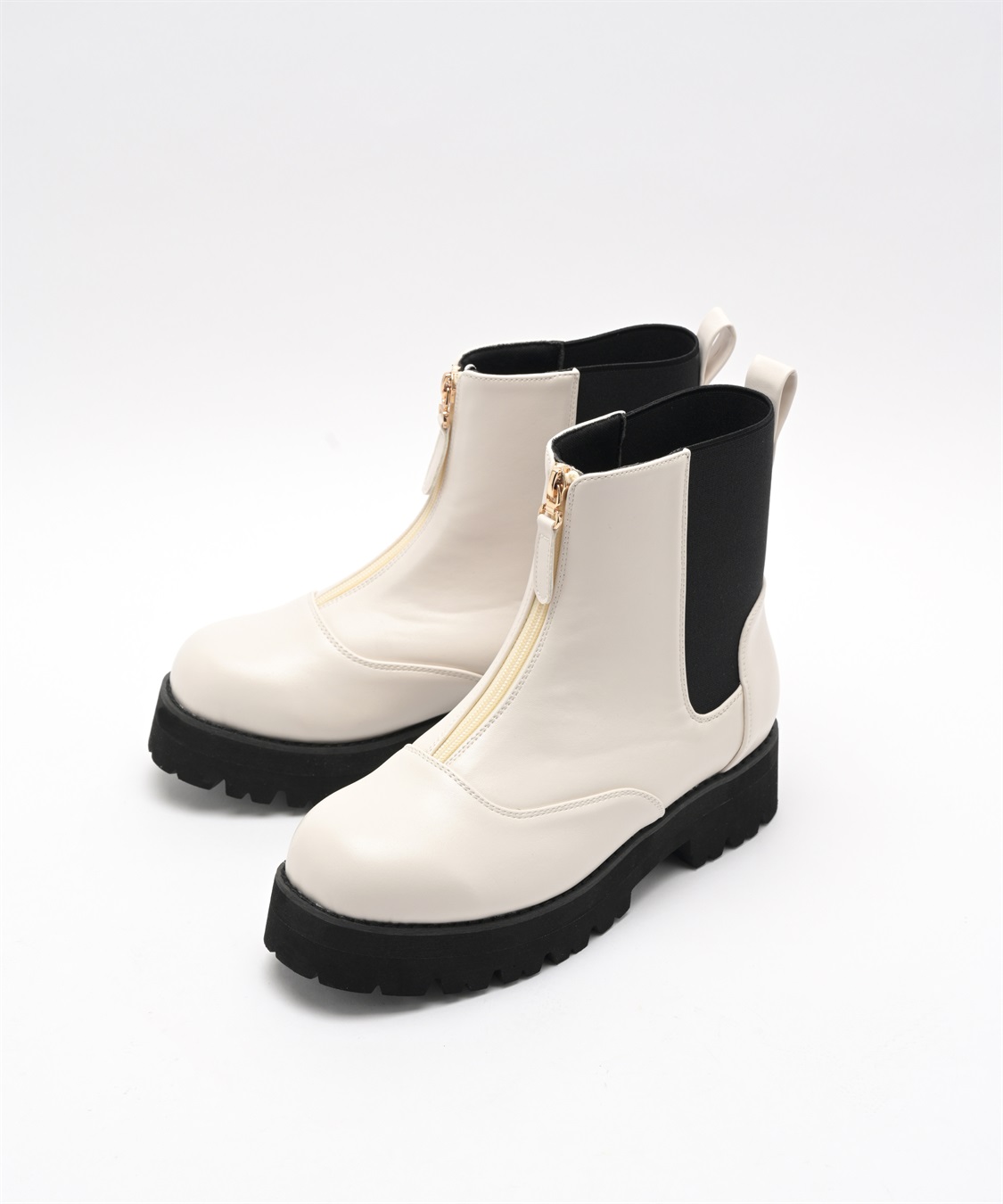 anyfee 【anyfee/プラスサイズ】厚底センタージップブーツ（4E・甲高・幅広）《la farfa SHOES/ラファーファシューズ》_variation_1